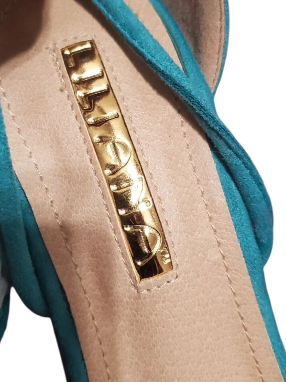 Lioliana Suede Lace-Up Platform Wedge Sandals Teal Blue Size 8